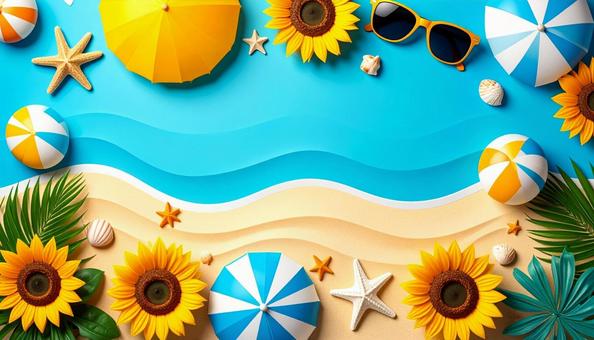 夏イメージの背景素材 夏イメージの背景素材の写真