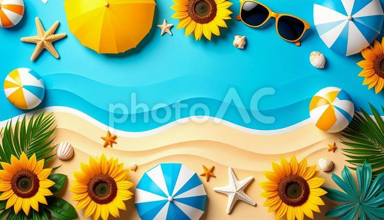 夏イメージの背景素材 夏,夏休み,海の写真素材