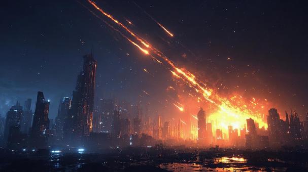 壊滅的な都市の火災 壊滅的な都市の火災の写真