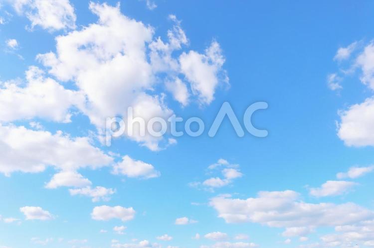 青空と雲のある爽やかな空の背景 空,青空,背景の写真素材