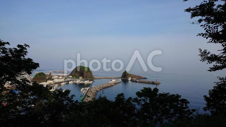 夕陽台展望台からのウトロ港 夕陽台展望台,ウトロ港,ウトロの写真素材