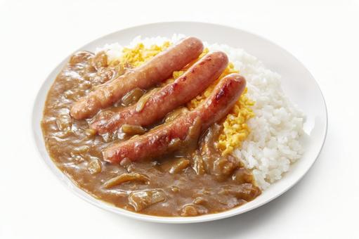 ソーセージとスクランブルエッグのカレー ソーセージとスクランブルエッグのカレー カレーライス,ソーセージ,炒り卵の写真素材