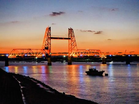 筑後川昇開橋 筑後川昇開橋 筑後川昇開橋,筑後川,大川市の写真素材