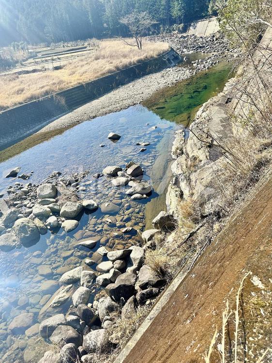 新宮市　高田　里山　冬の田舎　冬の川 新宮市,高田,里山の写真素材
