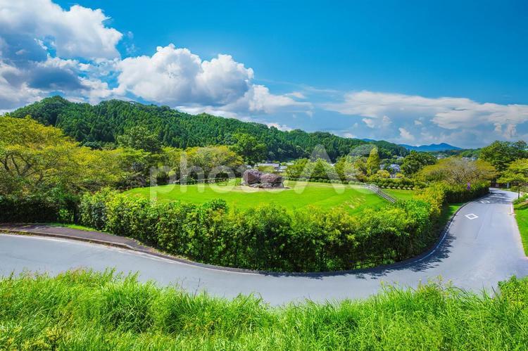 飛鳥路に息づく古代の墳墓、石舞台古墳 奈良,石舞台,古墳の写真素材