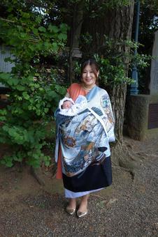 Mom and baby (male) visiting the palace 31 days, shrine visit, first visit to shrine, early palace, JPG