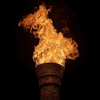 情熱を象徴する炎のトーチの写真