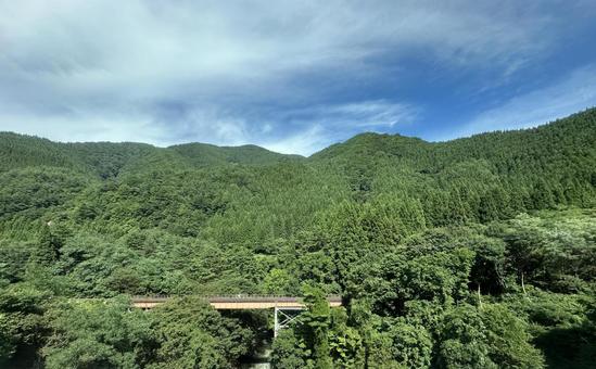 奥羽山脈 鉄道 奥羽山脈 鉄道 奥羽山脈,山,森林の写真素材