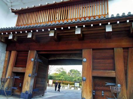 駿府城公園の城門素材のテクスチャ 門,城門,素材の写真素材