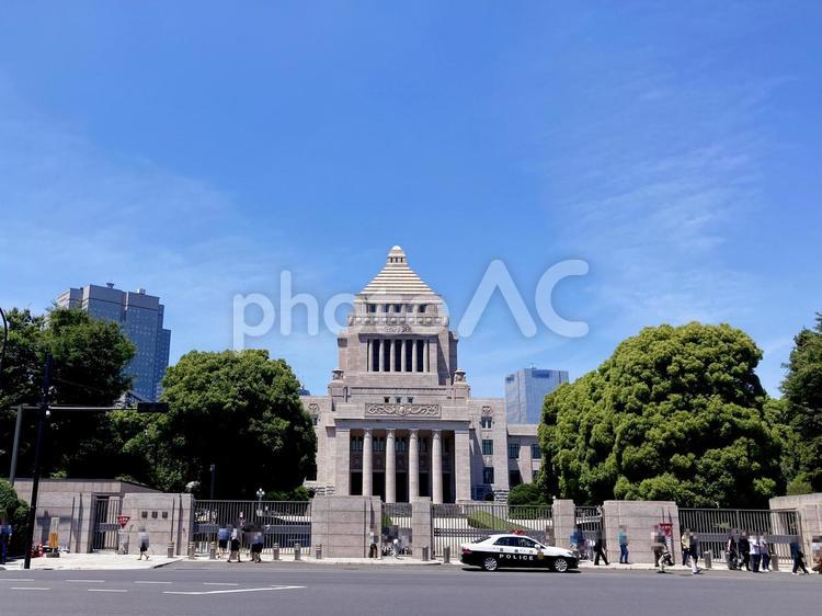 東京風景・国会議事堂 国会議事堂,千代田区,永田町の写真素材