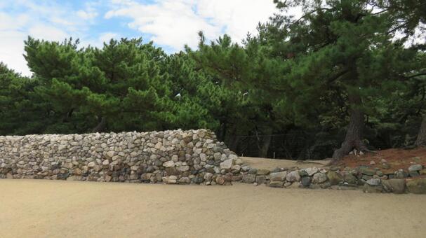 元寇防塁　復元　生の松原海岸 元寇防塁,石築地,蒙古襲来の写真素材