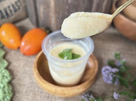 プリン プリン,手作り,スイーツの写真素材