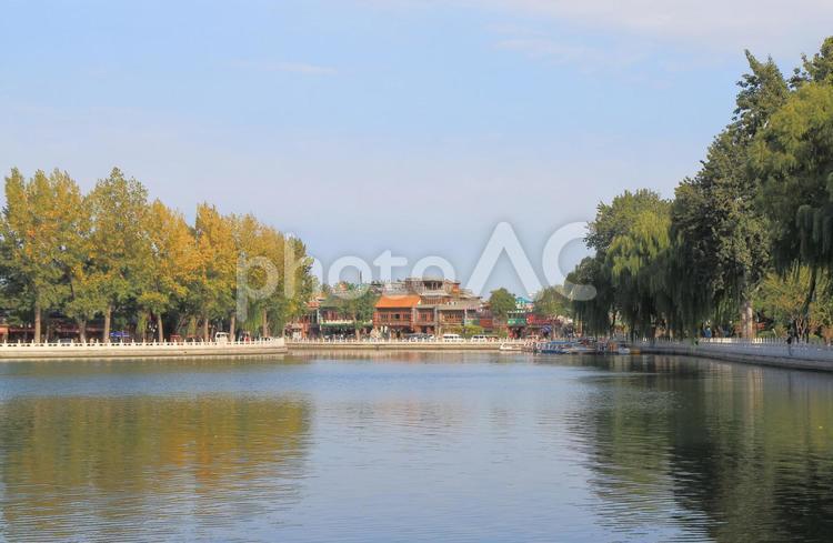 中国　北京市の古い町並み　什刹海　后海　胡同 フートンエリア 胡同,フートン,中国の写真素材
