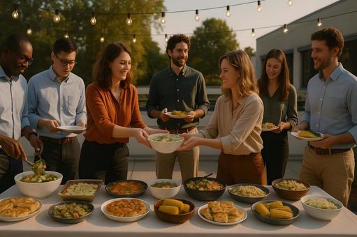 屋外ビュッフェ交流 屋外ビュッフェ交流の写真