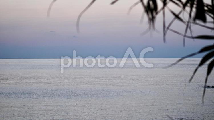 阿嘉島の天城展望台から見た夕景 夕,海,太陽の写真素材