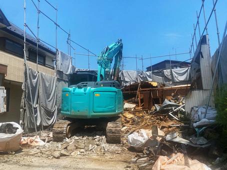 家屋解体工事5 家屋解体工事,解体,工事の写真素材