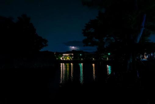 【島根】松江城の夜景の写真