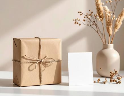 クラフトギフトとメッセージカードの写真