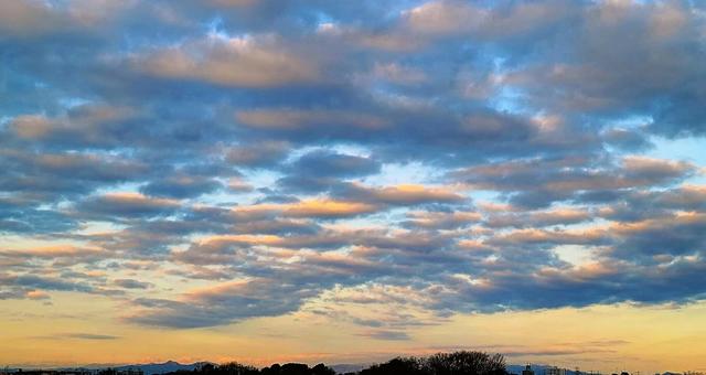 朝焼けの空 空,美しい空,晴れの写真素材
