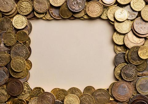 金貨・硬貨の枠 金貨・硬貨の枠の写真