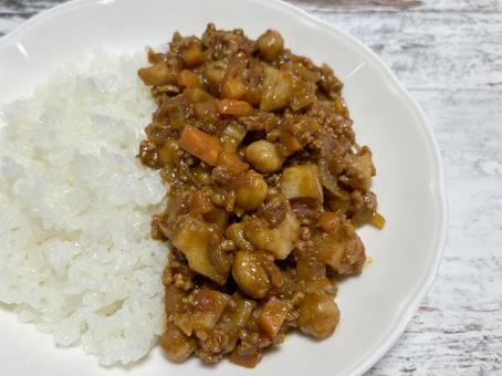 蓮根とひよこ豆のキーマカレー カレー,キーマカレー,蓮根の写真素材