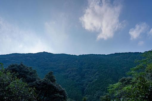 山にかかる雲 山にかかる雲 山,空,晴れの写真素材