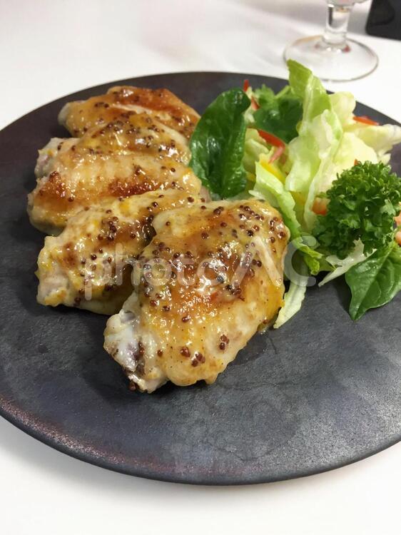 チキンのマヨマスタード 夕食,鶏,昼食の写真素材