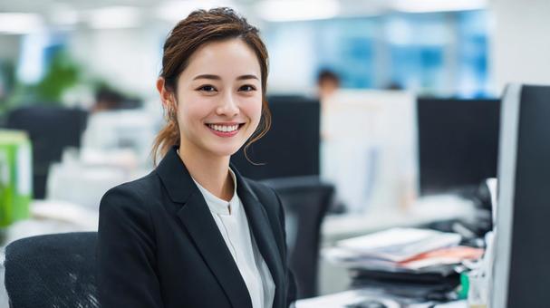 オフィスで働くスーツの女性7 オフィスで働くスーツの女性7の写真