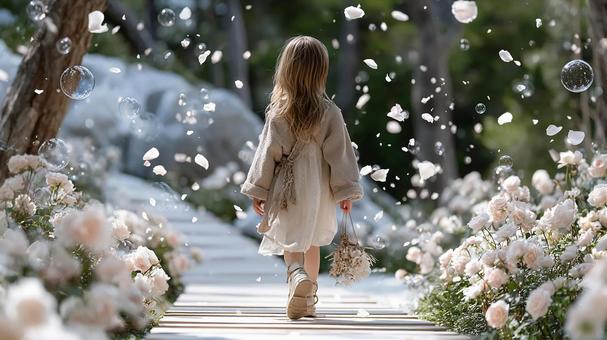 シャボン玉と子供 シャボン玉と子供の写真