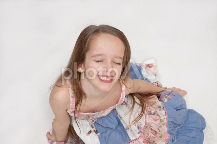 女の子の表情2 女の子,外国人,人物の写真素材