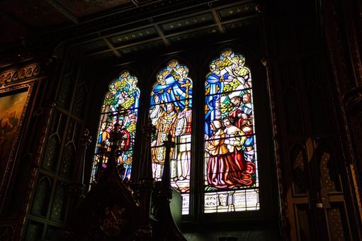 カラフルなステンドグラス ステンドグラス,色,光の写真素材