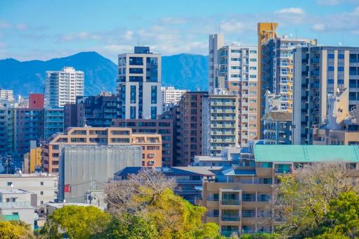 福岡市の建築群 福岡市の建築群 建築群,都市景観,高層ビルの写真素材