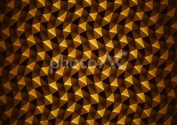 三角のうねりのある抽象的な金色の背景 金,ゴールド,金色の写真素材
