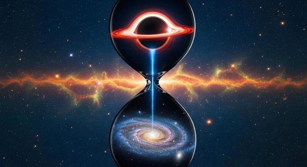砂時計型ブラックホールと銀河 砂時計型ブラックホールと銀河の写真