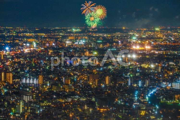 東京都庁舎の展望台から見える東京の夜景 東京,摩天楼,夜景の写真素材