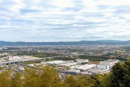 京都府大山崎・天王山からの眺め 天王山,眺め,風景の写真素材
