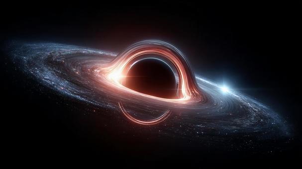 壮大な宇宙空間に輝くブラックホールの姿 壮大な宇宙空間に輝くブラックホールの姿の写真