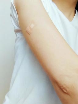 ワクチンを打ちました ワクチンを打ちました ワクチン,注射,予防接種の写真素材