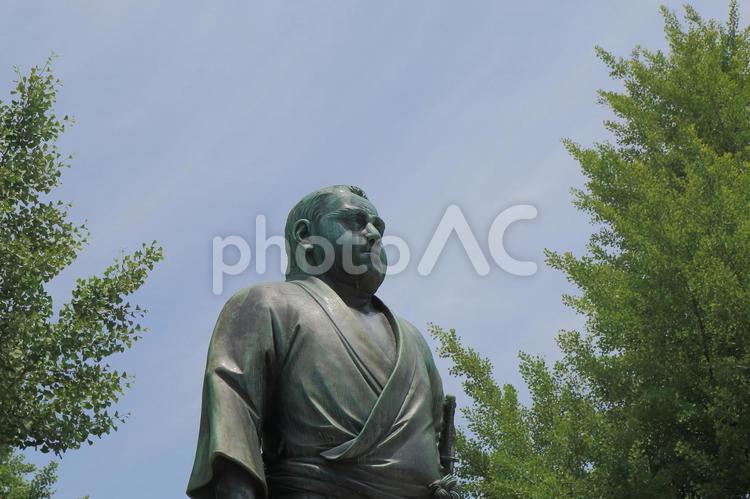 東京　上野公園の西郷隆盛像 西郷隆盛,銅像,上野の写真素材
