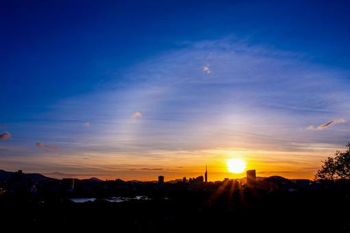 Magic hour cityscape, JPG