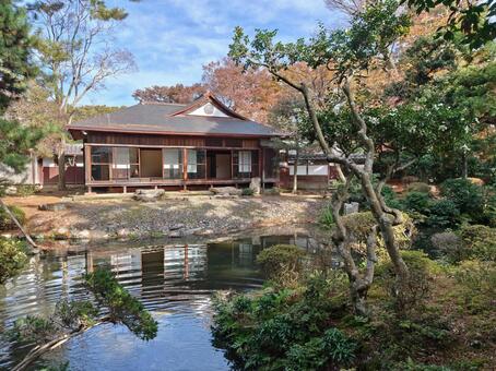 福井県-柴田氏庭園-甘棠館 柴田氏庭園,国指定名勝,甘棠館の写真素材