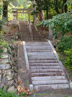神社へ続く階段 神社へ続く階段の写真