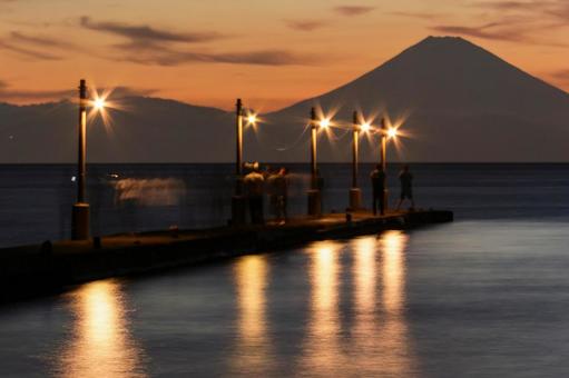 Photo, haruoka pier, pier, sunset sky, 