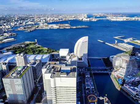 横浜ランドマークタワーから 東北東の眺望 横浜ランドマークタワーから 東北東の眺望 横浜ランドマークタワー,眺望,展望の写真素材