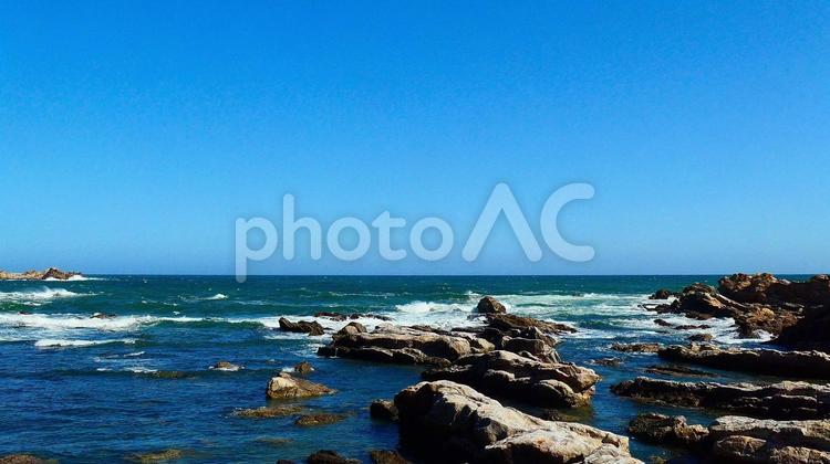 青空と波のある海 青空,あおぞら,海の写真素材