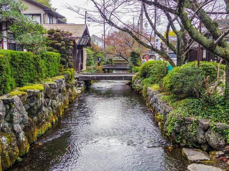【滋賀県】米原市・中山道 醒井宿 醒井宿,中山道,宿場町の写真素材