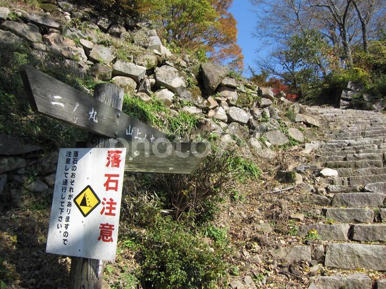 鳥取城　山上ノ丸への石段 鳥取城,久松山城,兵糧攻めの写真素材