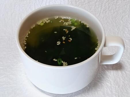 わかめスープ わかめ,スープ,汁物の写真素材