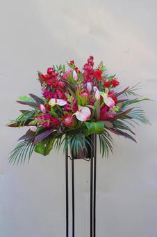 赤い花のスタンド花 おしゃれ,かっこいい,クールの写真素材