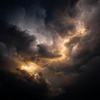 ドラマチックな雷雲と稲妻 ドラマチックな雷雲と稲妻の写真